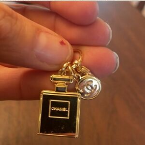 Chanel number 5 gold perfume bottle pendant or put it on your keychain